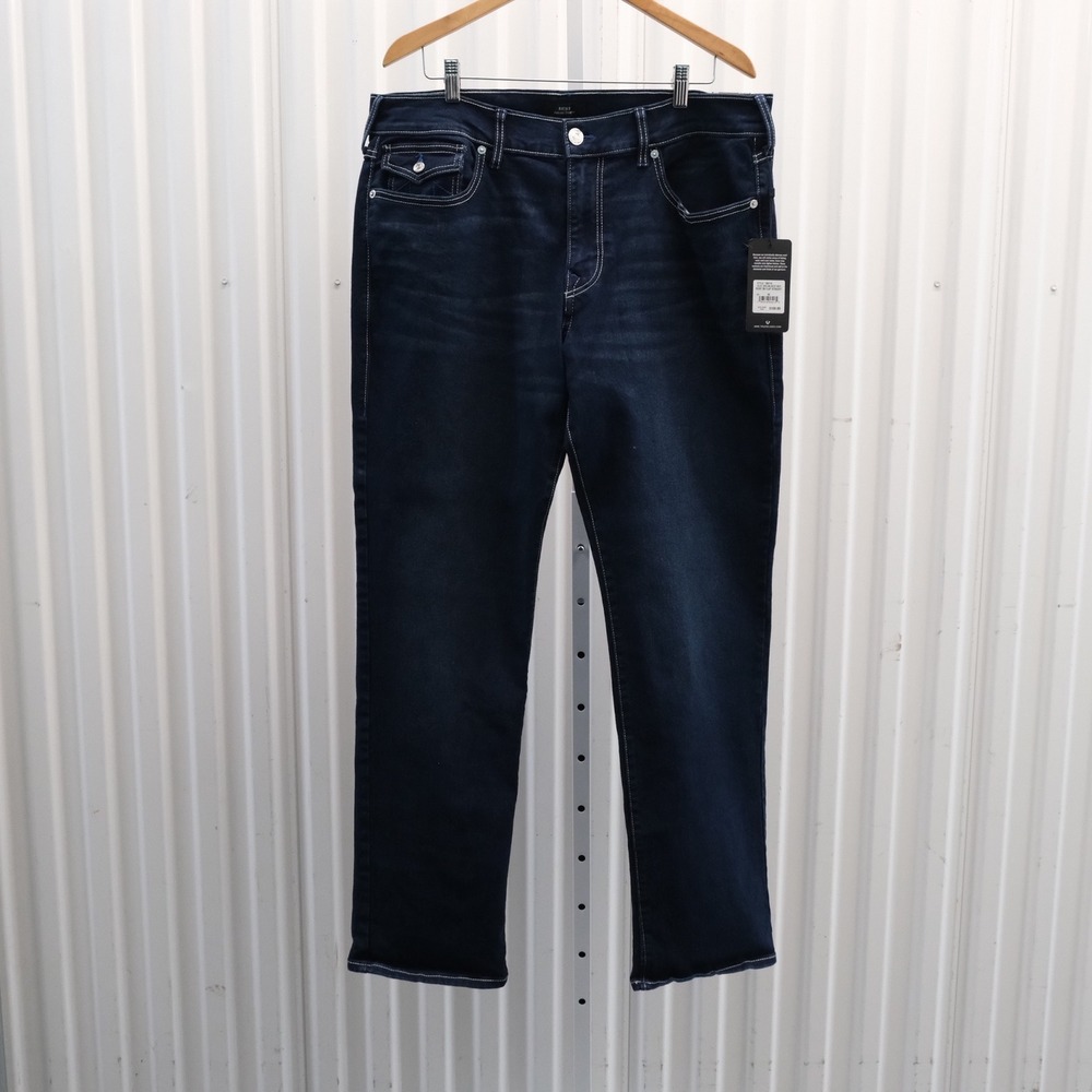 NWT‎ True Religion Ricky Relaxed Straight Jeans Men's Size 36 Dark Blue